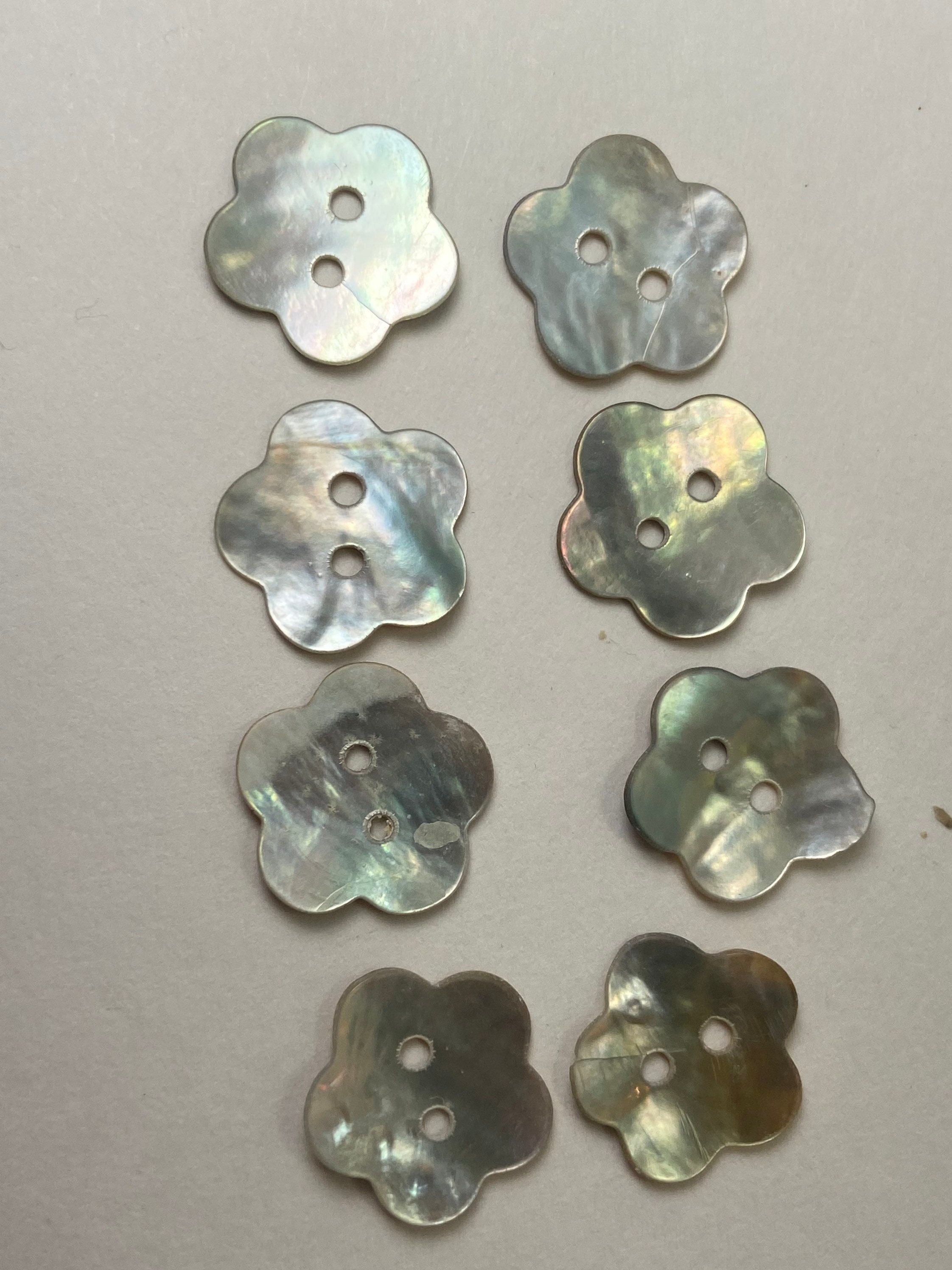 10 Flower Shape Mother of Pearl Buttons 5/8 Inch in Very Etsy