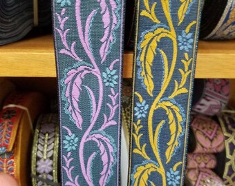 Misty vine  fabric trim 1 1/2 inch wide, sold by the yard.