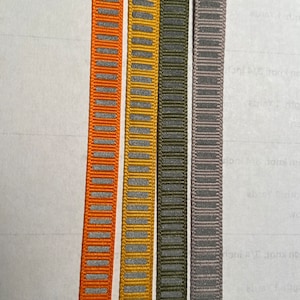 Reflective bar stripe, grosgrain ribbon, fabric trim, 3/8 inch wide, sold by the yard.