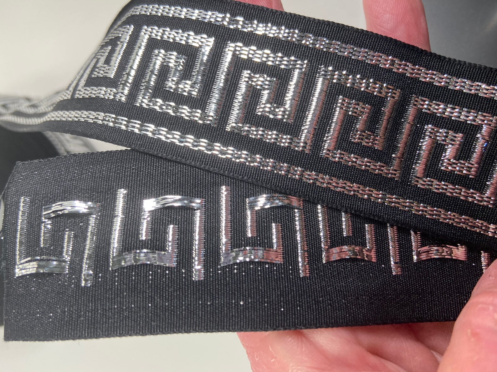 Greek Key Silver Jacquard Fabric Trim 1 Inch Wide Sold by - Etsy