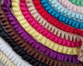 Satin Box Pleated Ribbon-fabric Trim, 7/8 Inch Wide, Sold by
