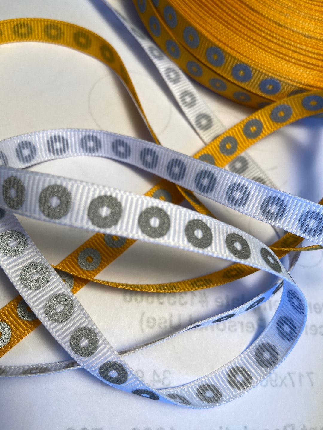 Reflective Grommet Dots Grosgrain Ribbon Fabric Trim 3/8 Inch Etsy