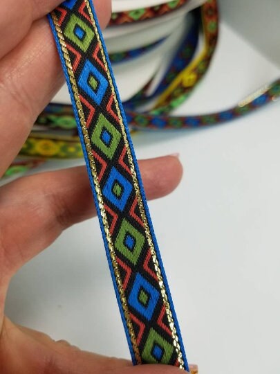 Native Diamond Trim Jacquard Fabric Trim 1/2 Inch Wide Sold - Etsy
