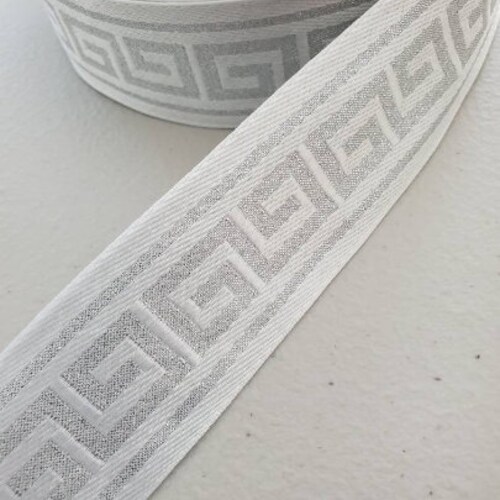 Soft Greek Key Fabric Trim 1 7/8 Inch Wide Black and Gold Etsy