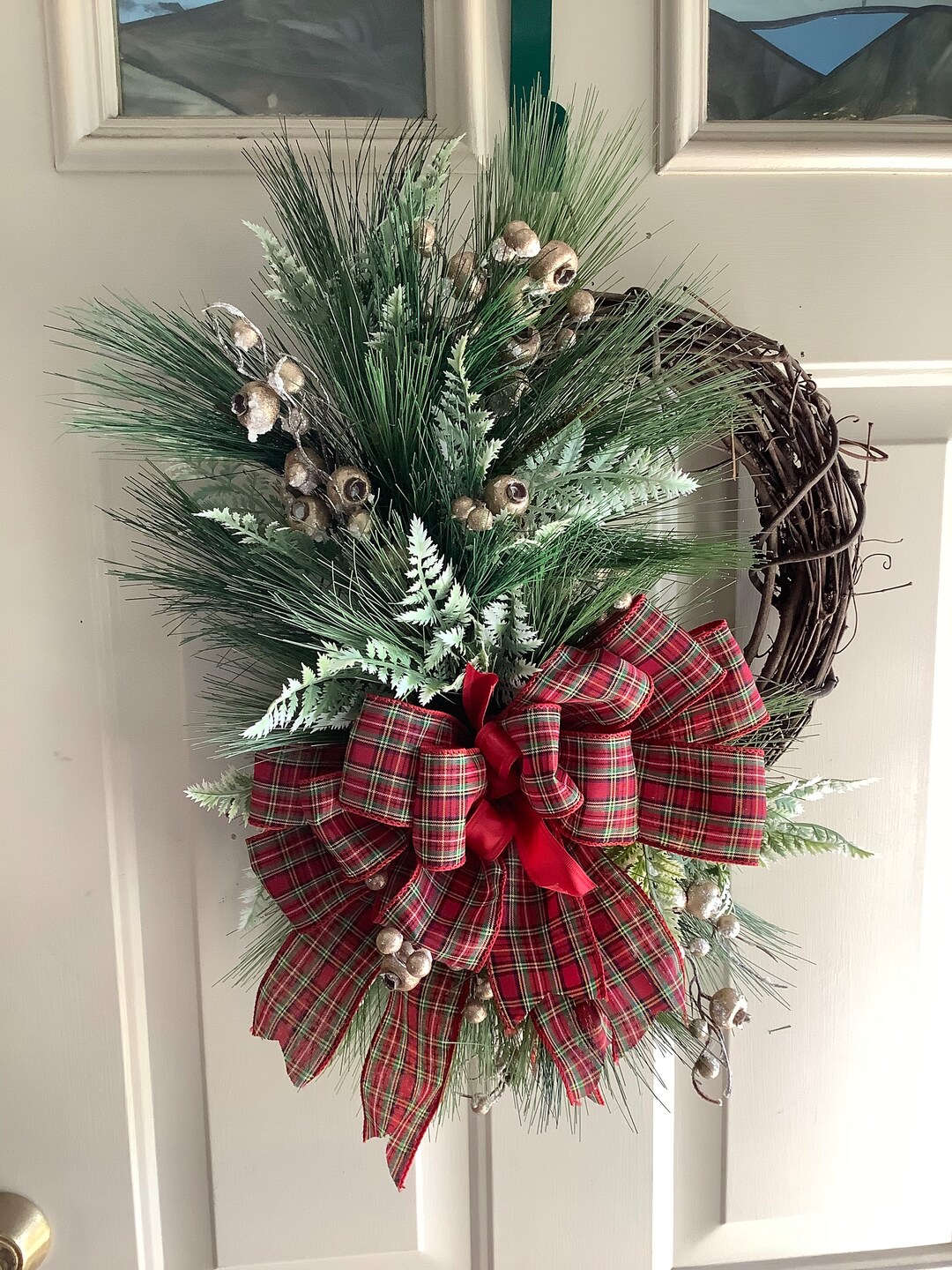 Traditional Winter Wreath Grapevine Winter Wreath Christmas - Etsy