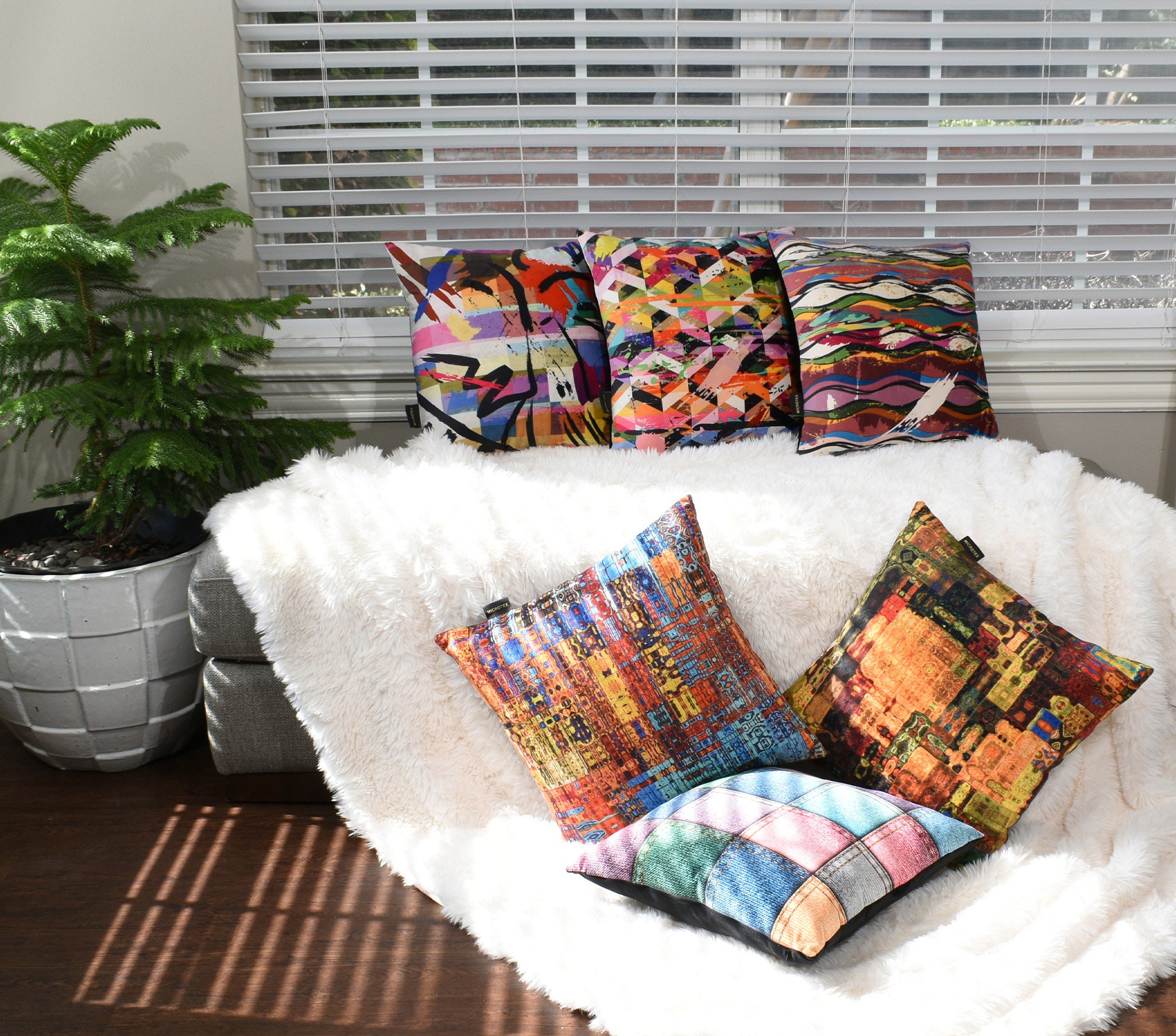 Throw Pillows Multicolor With Inserts Included, Set of 2 Soft