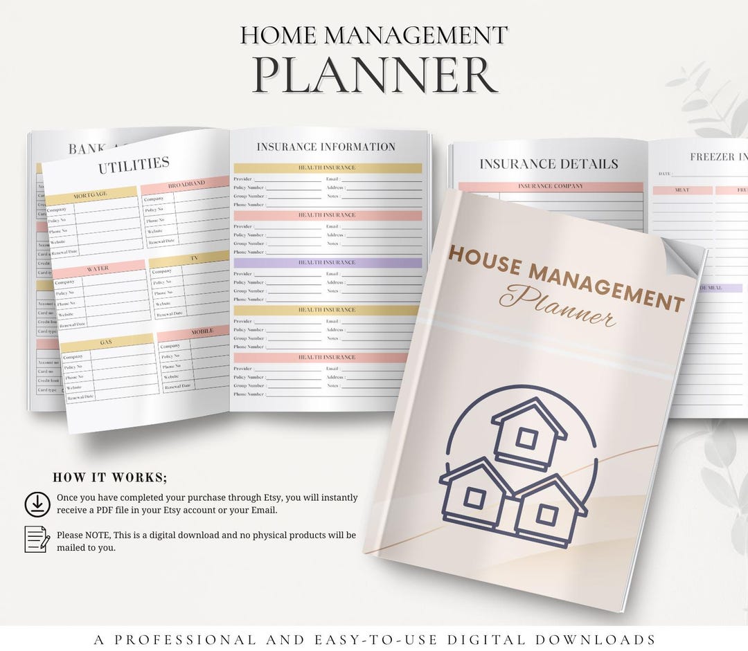 Home Management Planner Printable: Family Chore & Budget Tracker for ...