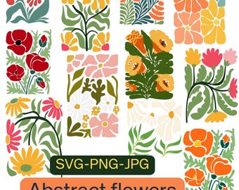 Abstract flower Svg, Flower Clipart Svg, Floral Svg, Groovy Flower Svg, Daisy Flower Svg, Flower Cut File, Boho Flower Svg, Retro Flower Svg