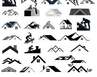 Paquete SVG de techo de casa: imágenes prediseñadas, vectores, PNG, DXF (descarga digital)