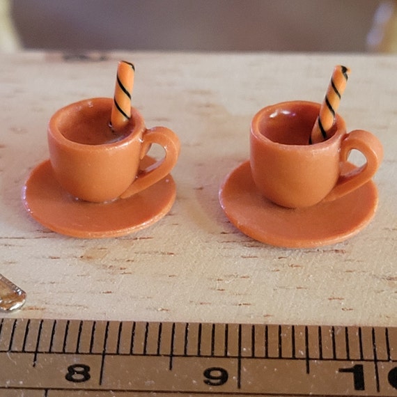 Miniature Tea Coffee Cup Set Dollhouse 1:12 Scale Doll | Etsy