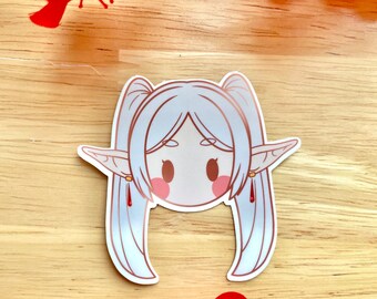 Anime Mage Head• Overpowered Mage Elf | Kawaii Chibi Die-Cut Vinyl  Stickers- Laptops, Waterbottles, Planners