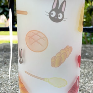 Bakery Witch• Can Glass Cup • Anime Coffee Cup 16oz Can Glass with Bamboo Lid and Straw