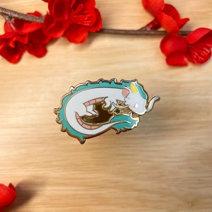 Blue Japanese Dragon • Pirate Anime | Kawaii Chibi Gold Hard Enamel Pin Kawaii Pin