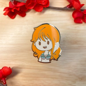 Nami, Orange Pirate Girl • Pirate Anime | Kawaii Chibi Gold Hard Enamel Pin Kawaii Pin
