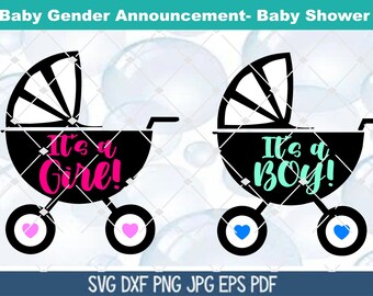 2 Baby Carriage Vector Download Files. Gender Reveal. It’s a girl! It’s a boy!