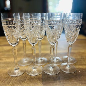 Juego vintage de 8 copas de vino Waterford Crystal Champagne Flute