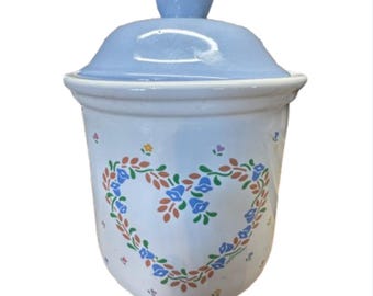 Treasure Craft Céramique Floral Coeur Farine Thé Café Boîte Bonbons Vintage