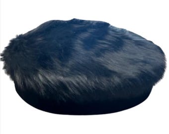 Vintage Kangol Furgora 504 Style. Women’s Black Hat. 22.5. Faux Fur