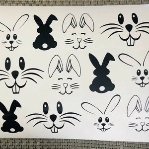 12 Easter Bunny Vinyl Decals