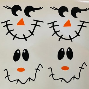 4 Scarecrow Faces, 3.5x4 inches