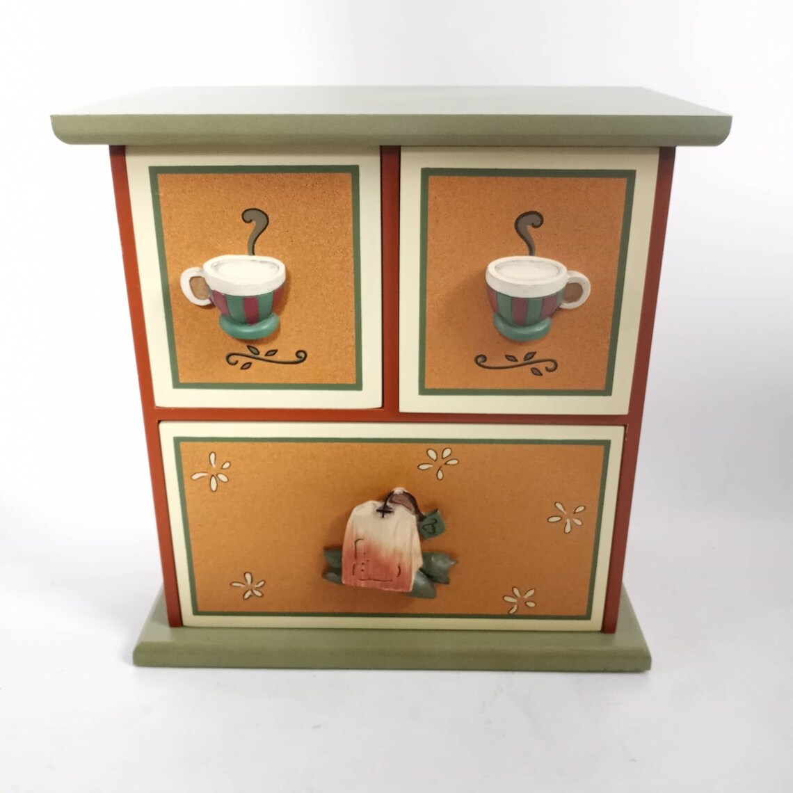 Vintage Tea Bag Storage Box French with Drawers Etsy