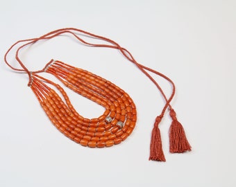 Koraal ketting Oekraïense traditionele sieraden natuurlijke koraal zilveren kraal mooi cadeau voor vrouwen koraal sieraden