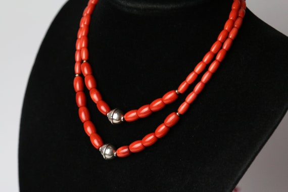 Red Coral Necklace Ukrainian Traditional Jewelry Little Necklace