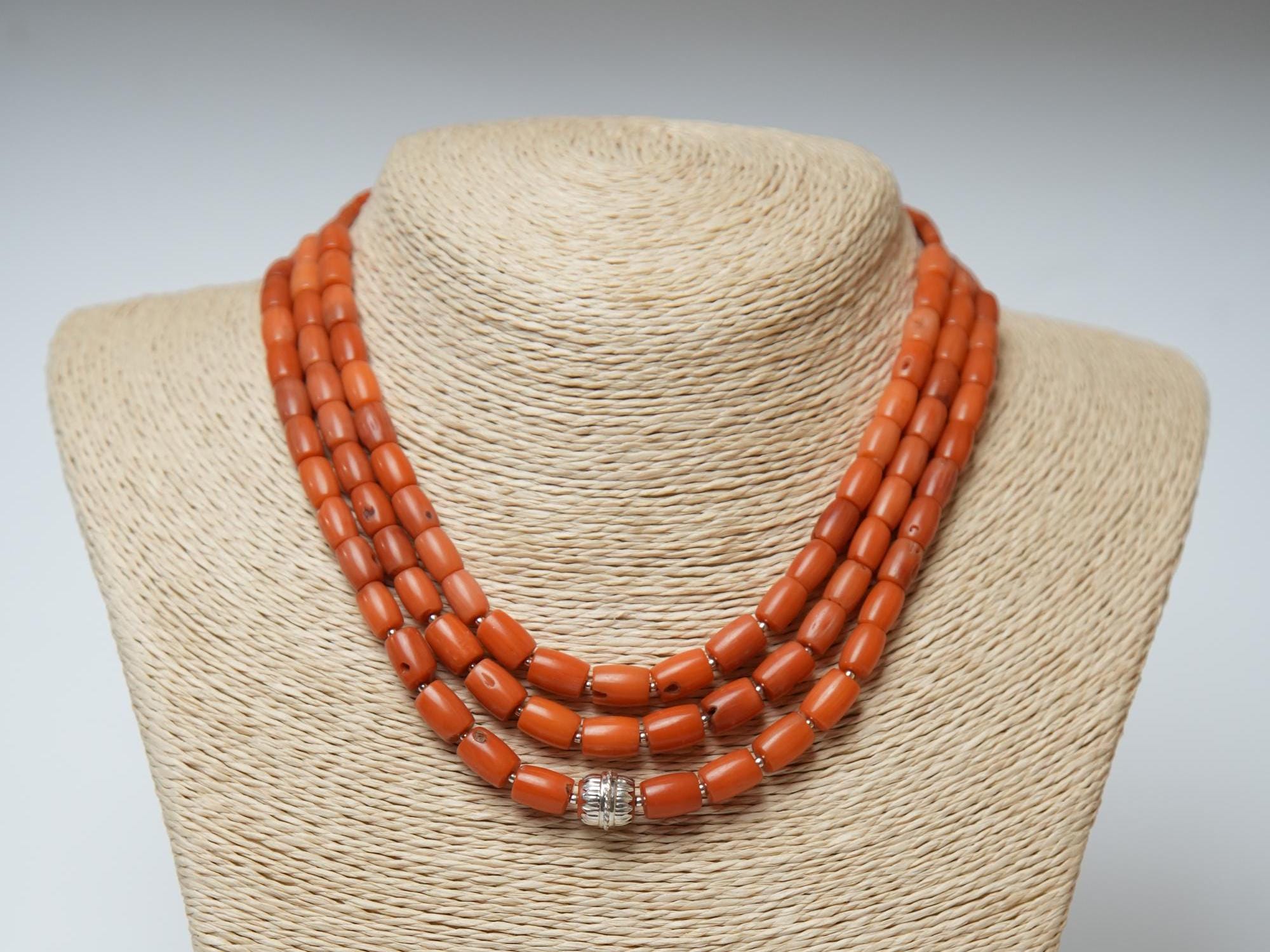 Orange coral necklace hot sale