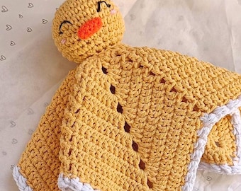 Padrão de crochê para patinho de pelúcia: Manta de segurança amigurumi para bebê (padrão em PDF)