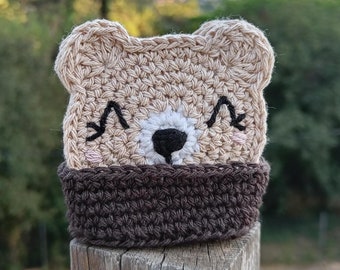Crochet Bear Coaster Pattern – Amigurumi Drink Mat (PDF Download)