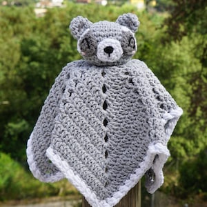 Crochet Raccoon Lovey Pattern, Baby Comforter, Baby Security Blanket, Amigurumi Safety Blanket