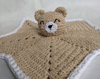 Beginner-Friendly Crochet Bear Baby Snuggler Pattern for a Cozy Security Lovey Blanket