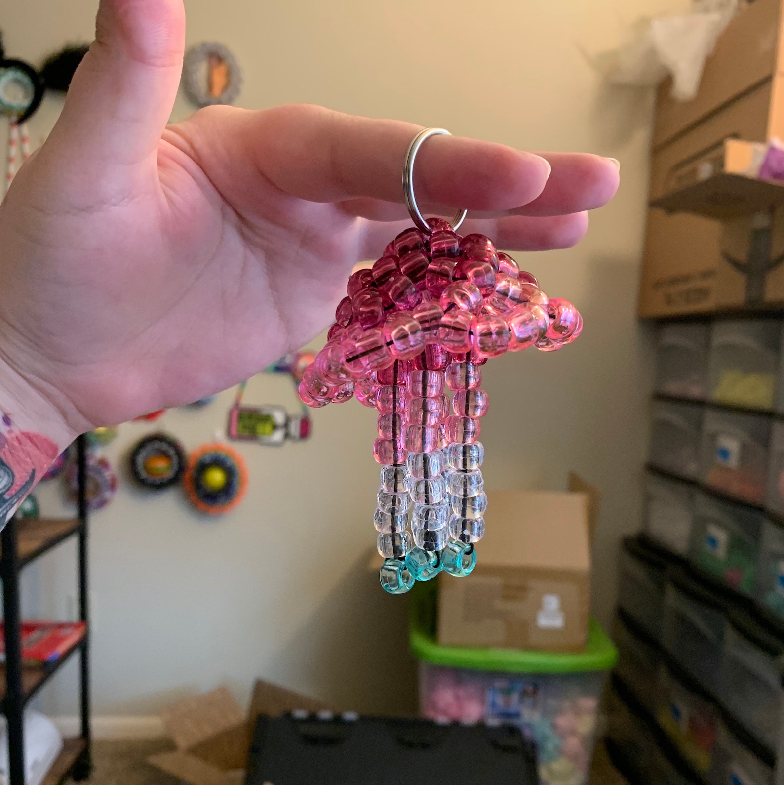 Kandi Jellyfish Keychain Fidget Stim Toy Cute Jelly Etsy