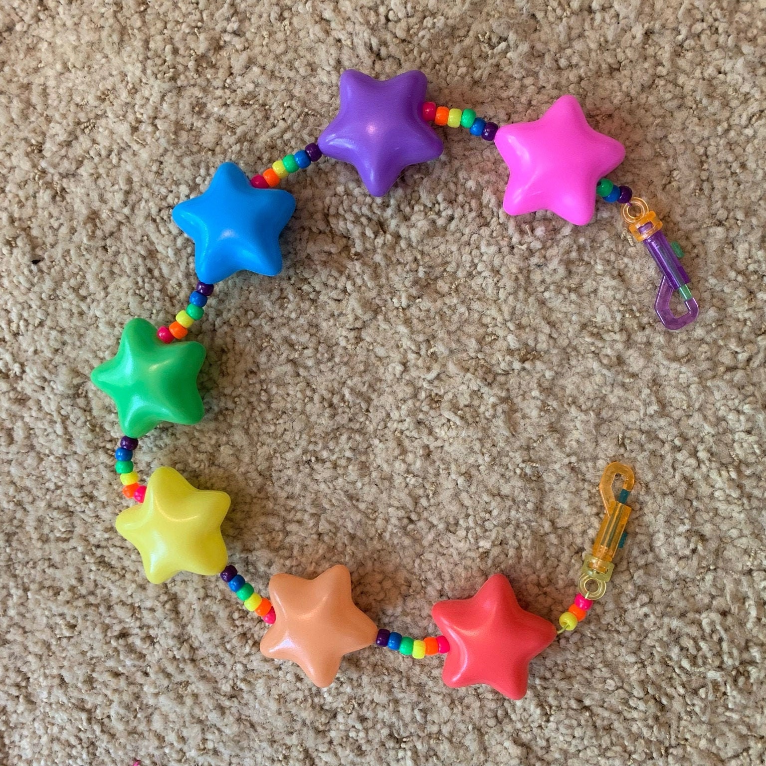 Full Bright Rainbow Kandi Ball Pit Star Chain | Retro Raver