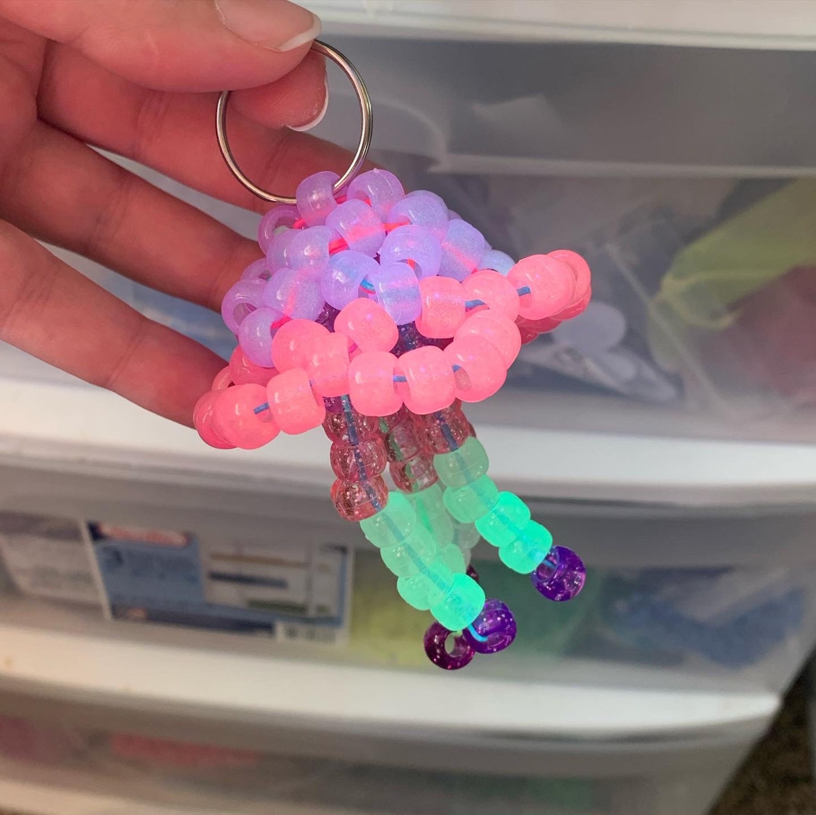 Kandi Jellyfish Keychain Fidget Stim Toy Cute Jelly Etsy