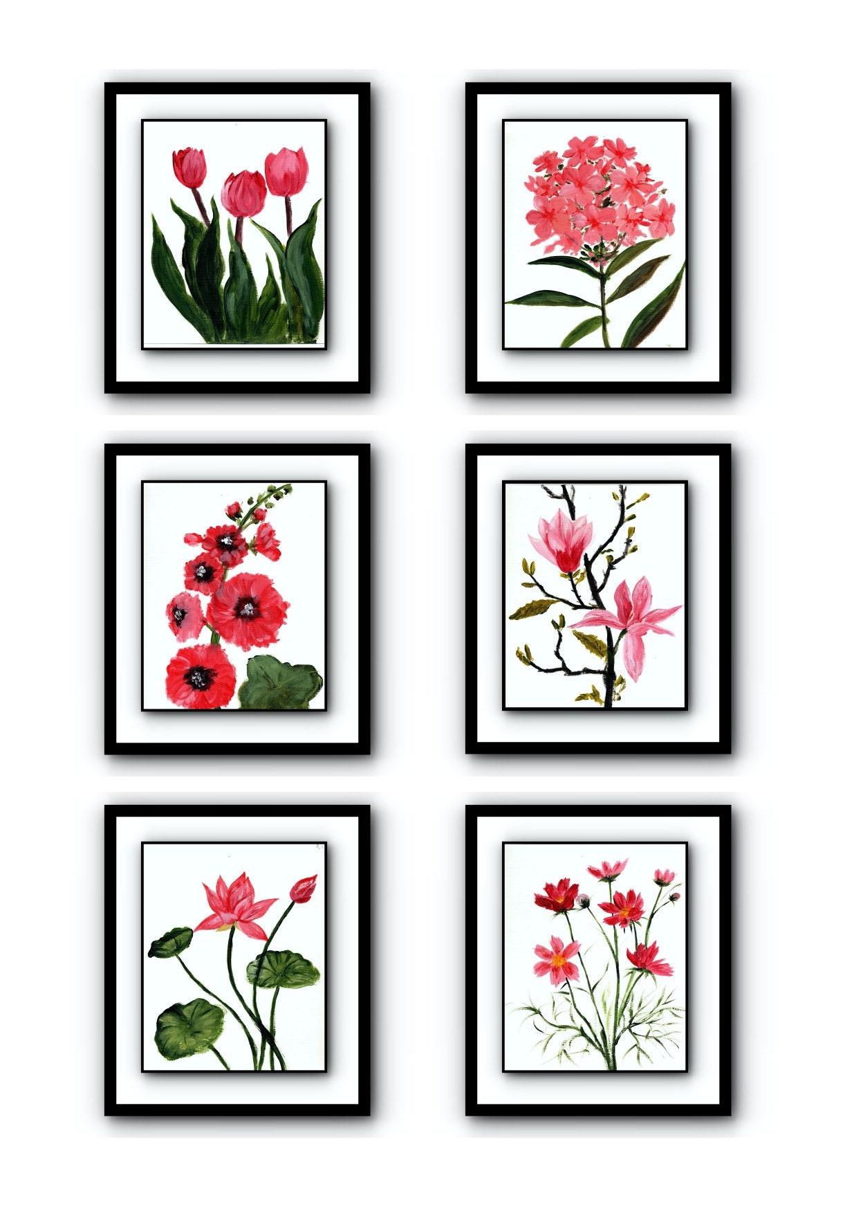 WALL DECOR Printable Pink MAGNOLIA Floral Printable Wall Art Etsy