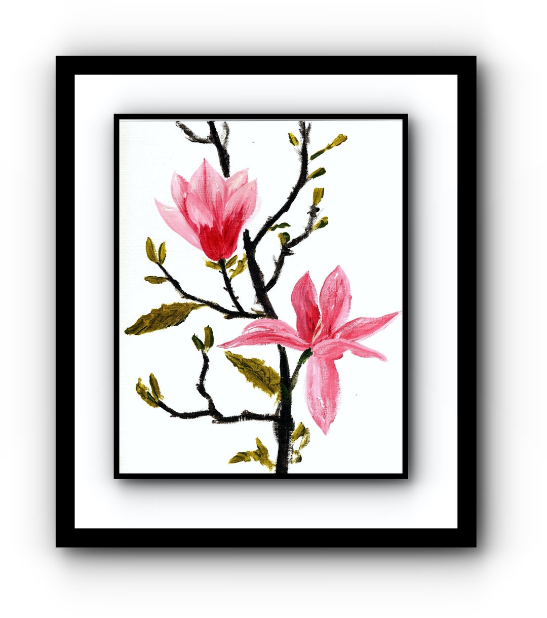 WALL DECOR Printable Pink MAGNOLIA Floral Printable Wall Art Etsy