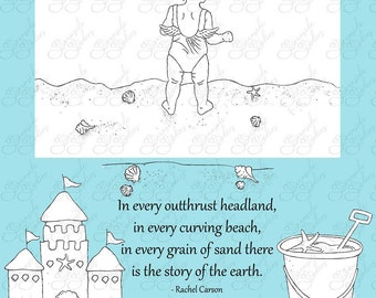 Beach Baby, 300 dpi digi stamp