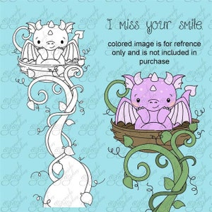 Drache im Nest digitales Stempelset, I miss your smile Digi Stamps, png 300 dpi