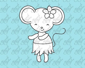 Beach Mice digital stamp set, mice digi stamps, png 300 dpi