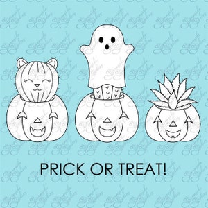 Halloween Cactussen, 300 dpi, png digitale stempel