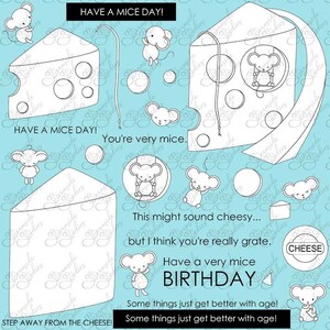 Mice at Play digital stamp set, mice digi stamps, png 300 dpi