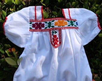 Hand Embroidered Baby Girls Blouse Top, Baby Top, Fiesta Top, Blusa Mexicana