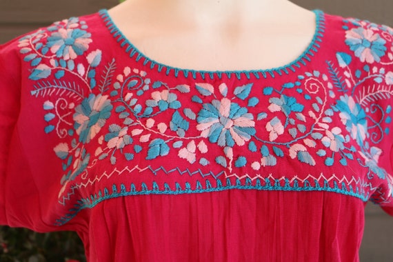 Women Boho Embroidery Linen Shirts Mexican Peasant Half Sleeve V Neck Tunic Top 2025 Summer Bohemian Loose Blouse Tee