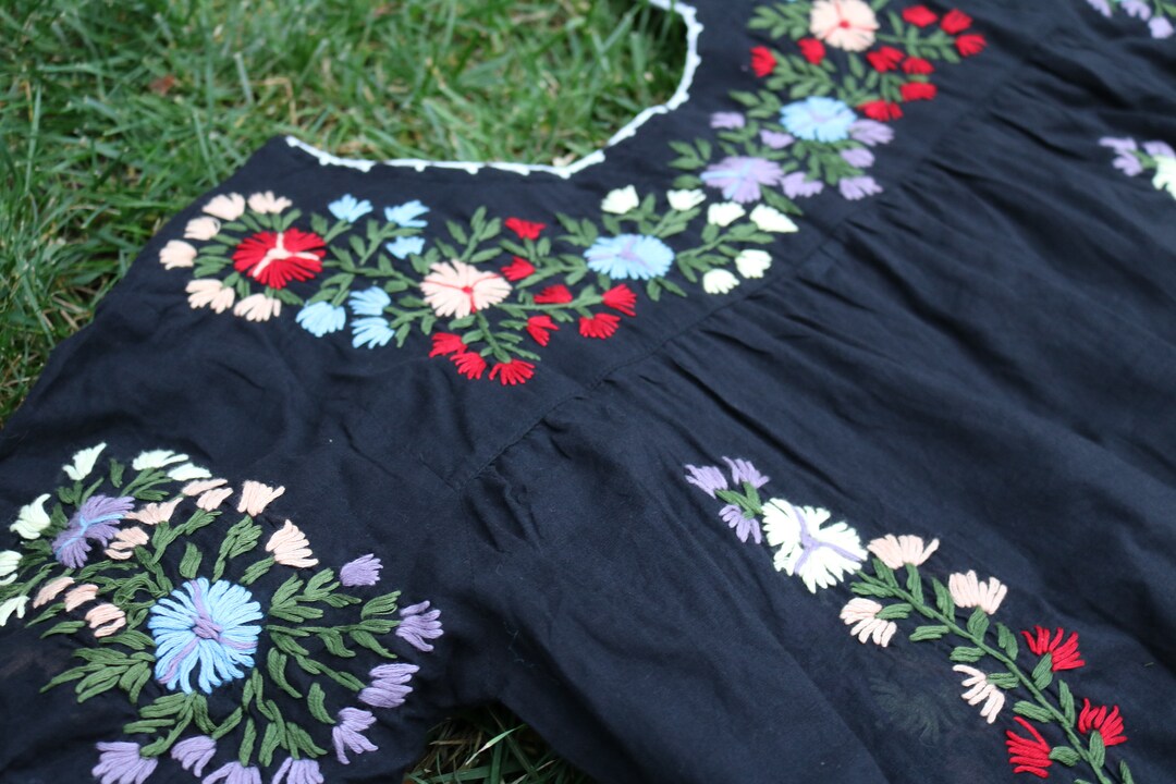 Hand Embroidered Cotton Blouse Top, Mexican Style, Boho Blouse ...
