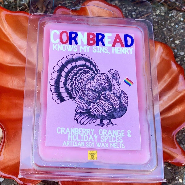 Cornbread Knows My Sins, Henry Wax Melts: Cranberry, Orange, & Holiday Spices | Alex Henry | RWRB | Bookish Gifts