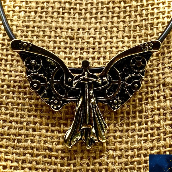 Clockwork Angel Necklace on Faux Leather Cord | Mortal Instruments | Infernal Devices | Steampunk | Cosplay | Will Herondale | Tessa Grey