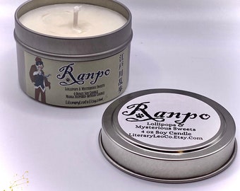 Ranpo Edogawa Candle or Wax Melt | Bungo Stray Dogs | BSD | Anime | Manga | Soy Wax | Lolipops | Mysterious Sweets | Ranpoe | 江戸川 乱歩 |