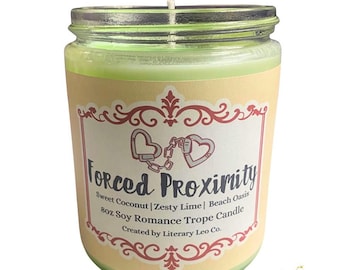 Vela de proximidad forzada - Aroma a coco y lima / Velas inspiradas en romances / Regalo para fans de fanfiction / Regalo para autores / Escritores / Bookstagram / Booktok
