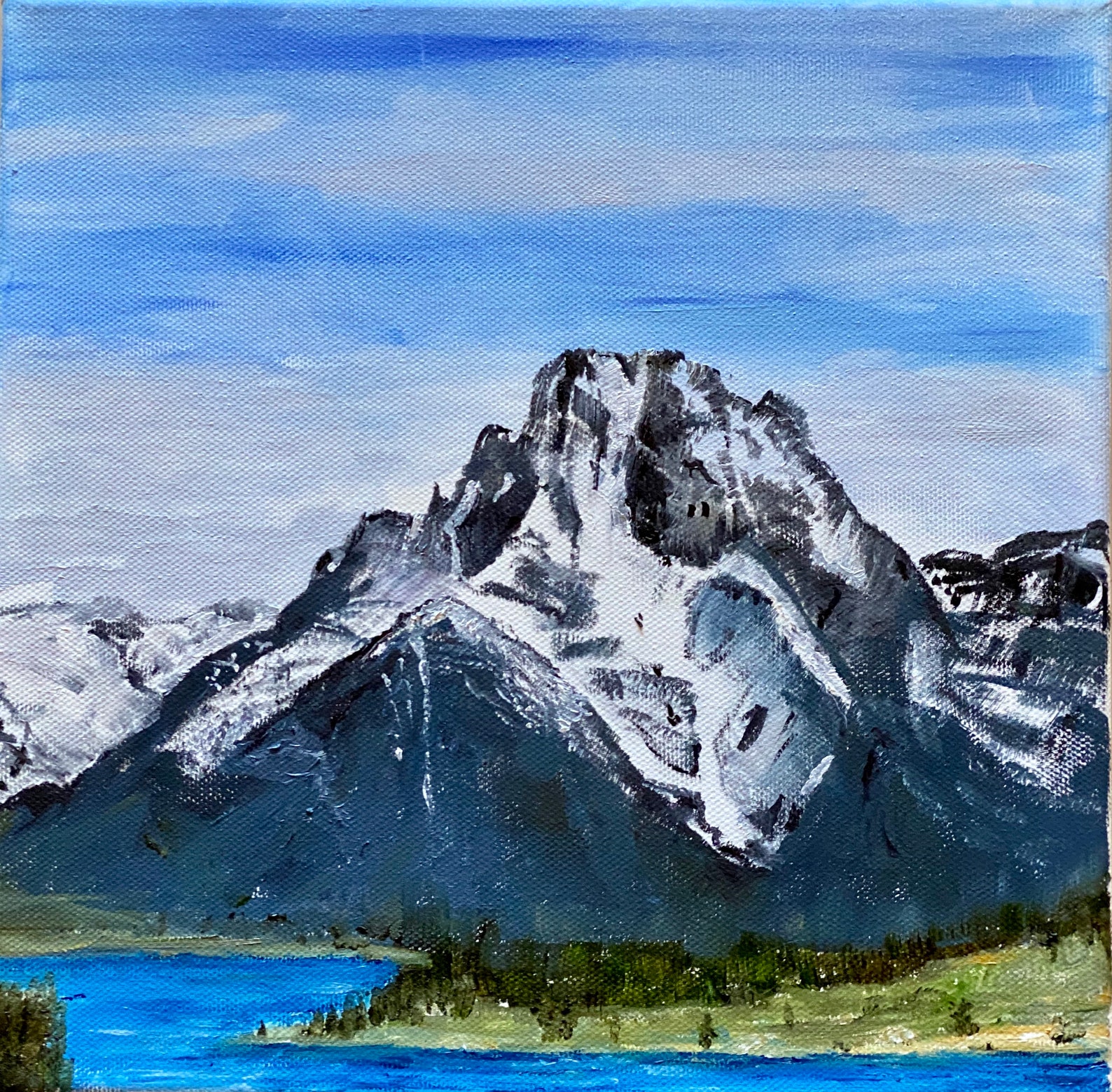 Mount Moran Original Painting on Canvas Landscape Painting - Etsy